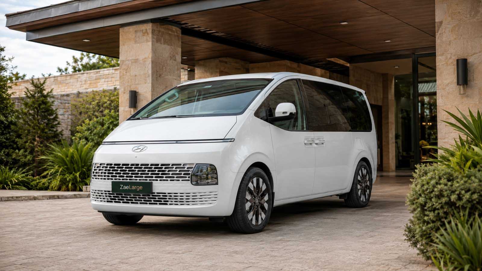 White Hyundai Staria premium people mover hire in Cape Town