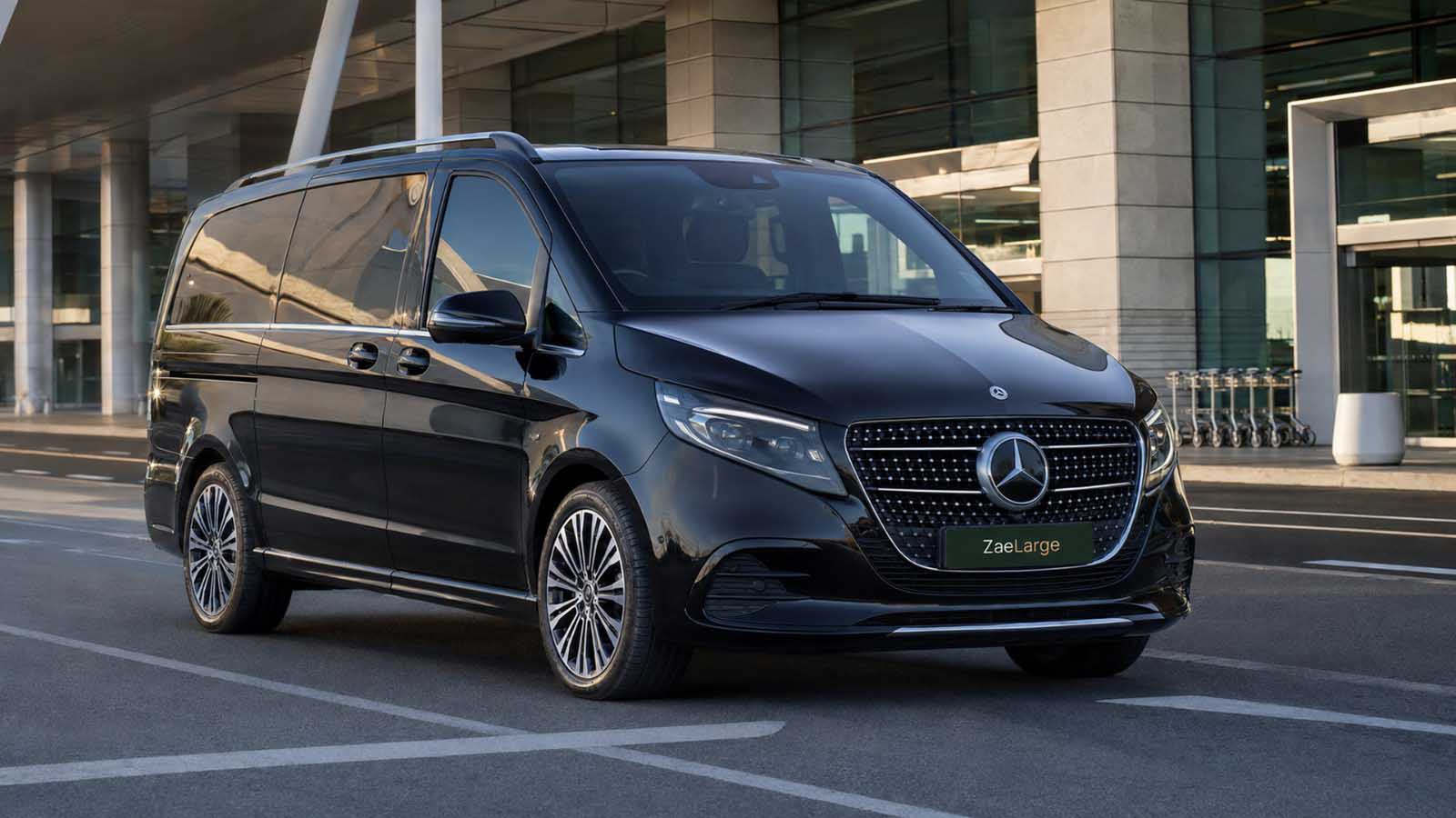 Black Mercedes-Benz V-Class luxury van hire in Cape Town